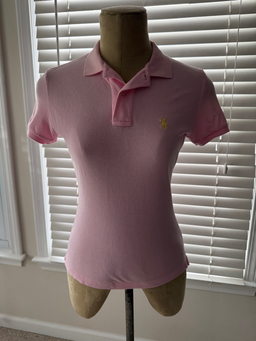 Ralph Lauren Women's Light Pink Polo with Yellow Pony